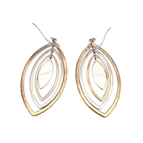 Ross-Simons 925 Sterling Silver and Gold-Tone Earrings, 4.2G