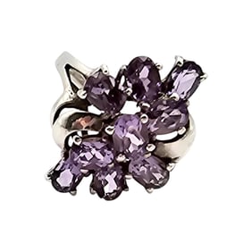 Sterling Silver Amethyst Ring, Size 6.75, 4.7 G