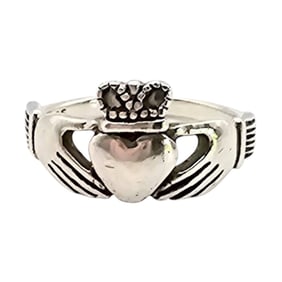 Sterling Silver Claddagh Ring, Size 7, 3.9 G
