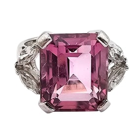 Pink Topaz Sterling Silver Ring, Size 6.5, 8.4 G