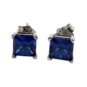 Sterling Silver Tourmaline Stud Earrings, 0.8 G