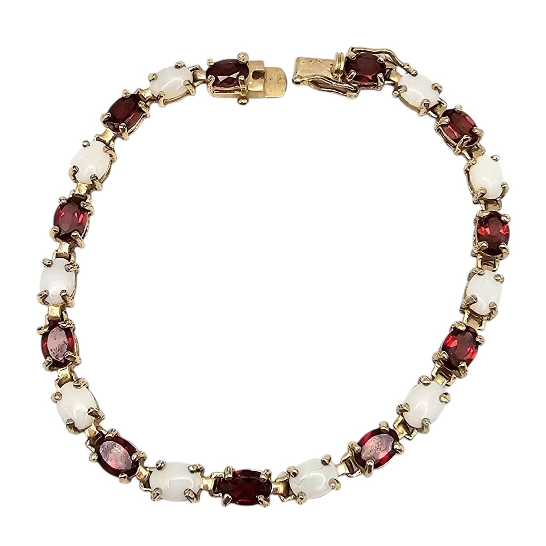 IBB Garnet and Opal Tennis Bracelet, 14.9 G (1 of 4)