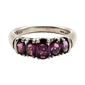 Sterling Silver Amethyst Ring, Size 7.75, 4.3 G