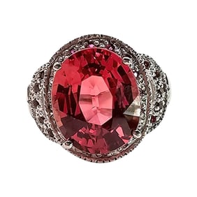 Sterling Silver Ruby Ring, Size 7, 4.2 G