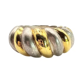 Two-Tone NF  Sterling Silver Ring, Size 7.25, 7.9 G