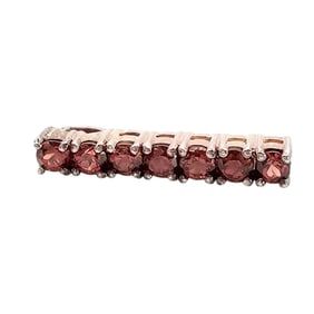 Sterling Silver Red Stone Pendant, 1.7 G