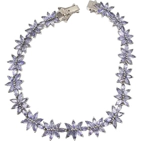 D’Joy Sterling Silver Rhinestone Tennis Bracelet, 12.8 G