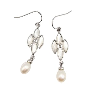 Honora Pearl Sterling Silver Drop Earrings, 3.4 G