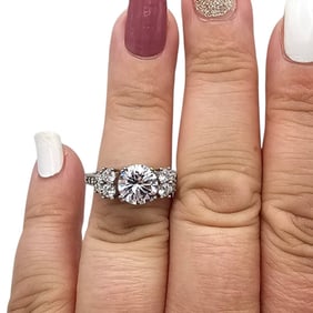 FZN Silver Ring with Cubic Zirconia, Size 6.5