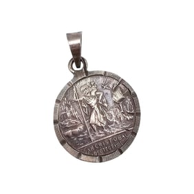 Sterling Silver St. Christopher Pendant, 7.8g, Mexico