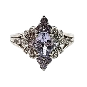 Amethyst and Sterling Silver Ring, Size 6.75