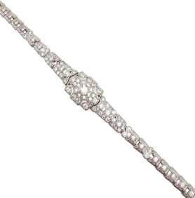 Sterling Silver FE Bracelet with Clear Stones, 24 G