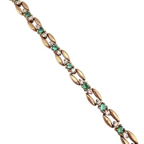 UTC ChrysoPrase Gold Over Sterling Silver Tennis Bracelet, 12.4 G