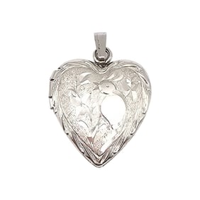 Signed  Sterling Silver Heart Locket Pendant, 3.5 G