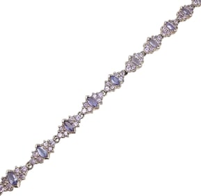 Sterling Silver Rhinestone Tennis Bracelet, 11.5  G