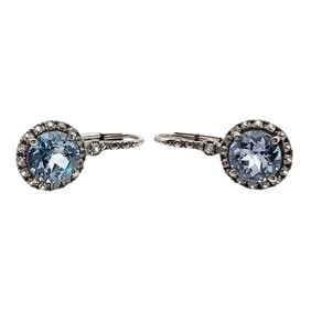 Topaz and Sterling Silver Earrings with Leverback Closures