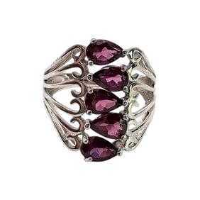 Sterling Silver DK Amethyst Ring, Size 5.5, 3.5 G