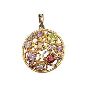 Ross-Simons Multigemstone Gold Over Sterling Silver Pendant