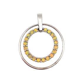 FAS Sterling Silver and Opal Pendant, 5.8 G