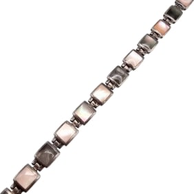 Sterling Silver Abalone Bracelet 14.5 G