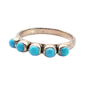 Sterling Silver Turquoise Ring, Size 9.25, 3.5 G