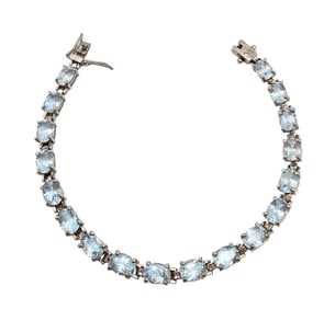 Topaz  Sterling Silver Tennis Bracelet, 13.8 G