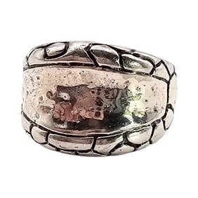 Sterling Silver Ring with Textured Design, Size 6.25, 6 G