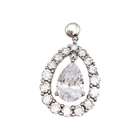 Rhinestone and Sterling Silver Pendant With 3.4 G