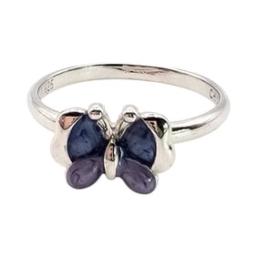 PAJ Sterling Silver Enamel Butterfly Ring, Size 6.25