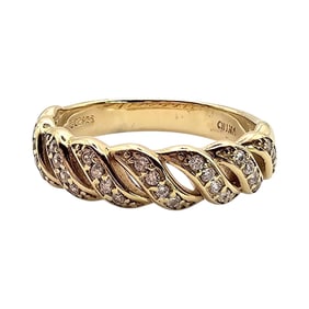 Gold Over Sterling Silver Ring With Gem Accents, Size 8.5