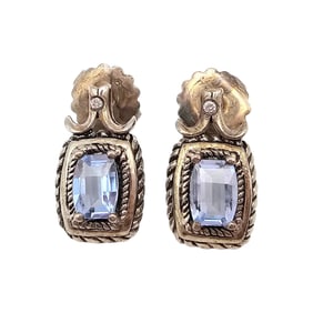 Iolite Sterling Silver Earrings, 4.5g