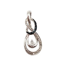 Sterling Silver Diamond Pendant, 3.3 G, Signed