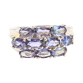 Sterling Silver Rhinestone Ring, Size 6.75, 6.7 G