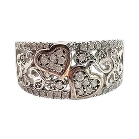 Jeulia Sterling Silver Ring with Rhinestones, Size 6.75, 4.8