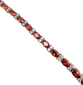 Silver Rhinestone Tennis Bracelet, 10.8 G