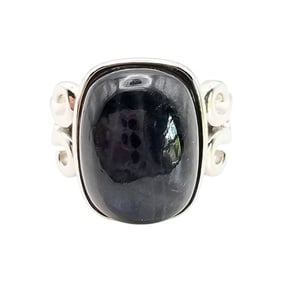 Sterling Silver Labradorite Ring, Size 6.75, 9.4 G