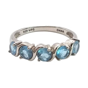 UTC Sterling Silver Ring with Topaz, Size 8.5