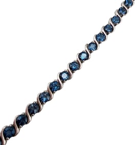 Tourmaline Sterling Silver Tennis Bracelet, 12 G