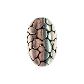 Sterling Silver Textured Pebble Ring, Size 5.75, 11.2 G