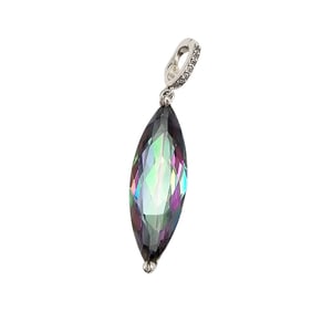 Sterling Silver Tourmaline Pendant, 4.2 G