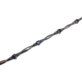 Sterling Silver Rhinestone Bracelet, 8.9 G
