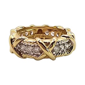 JBK Gold Over Sterling Silver Ring with Cubic Zirconia, Size 6.75