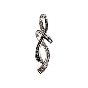 Sterling Silver Diamond Pendant, Signed, 2.8g