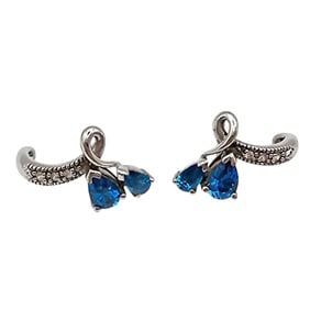 TGI Rhinestone and Sterling Silver Earrings, 2.8 G