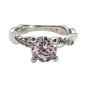 Sterling Silver Cubic Zirconia Engagement Ring, Size 7.5
