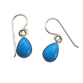 Sterling Silver and Turquoise Drop Earrings, 1.4 G