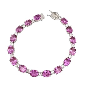 STS Amethyst Tennis Bracelet Weighing 22.4 G