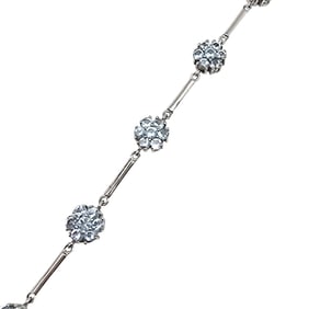 Sterling Silver Rhinestone Bracelet, 8 G