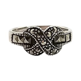 CW Marcasite  Sterling Silver Ring, Size 5.5