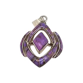 Charoite and Sterling Silver  Pendant Weighing 5.9 G